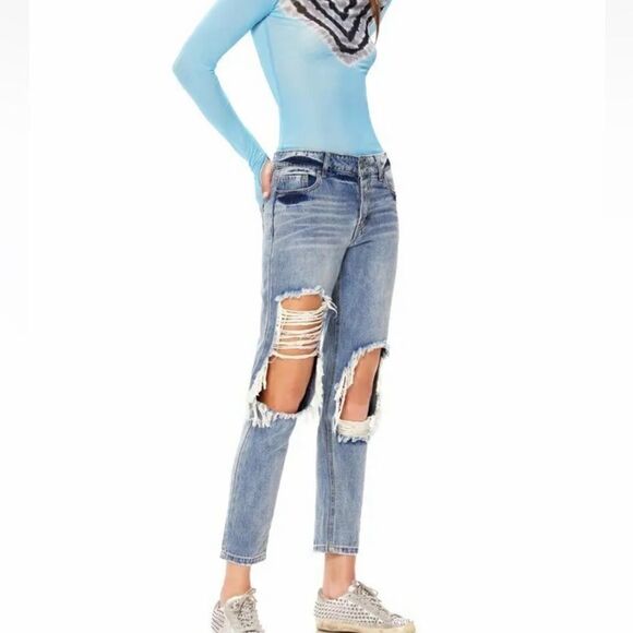 AFRM Cyrus Super High Rise Crop Sinner Wash Jeans Women’s 28 - Picture 1 of 6